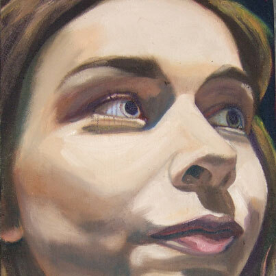 Charlotte - 2008 - olieverf op canvas op hout - 45x25 cm 