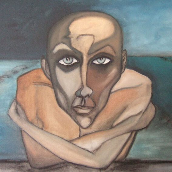 Zwemmer - 2005 - acryl op canvas - 60x70 cm
